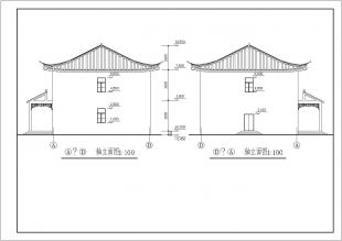 某二層仿古建筑施工圖(包含結構設計)